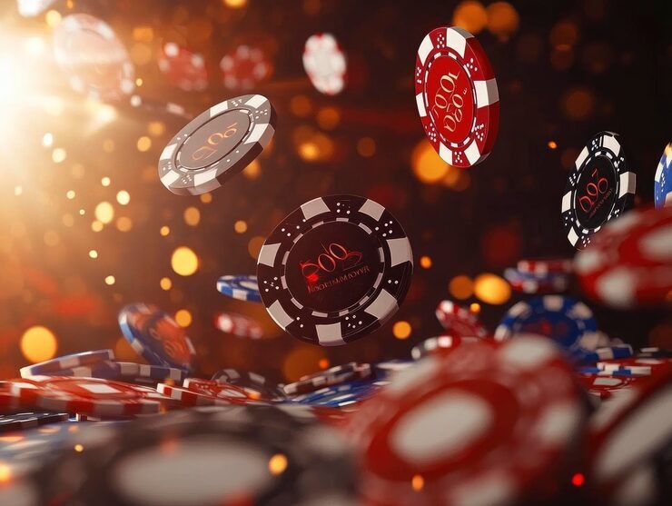 Mobile phone displaying live casino interface
